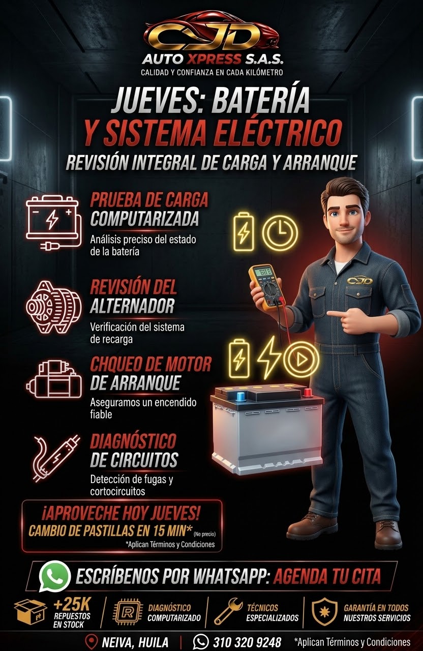 Batería y sistema eléctrico · Jueves