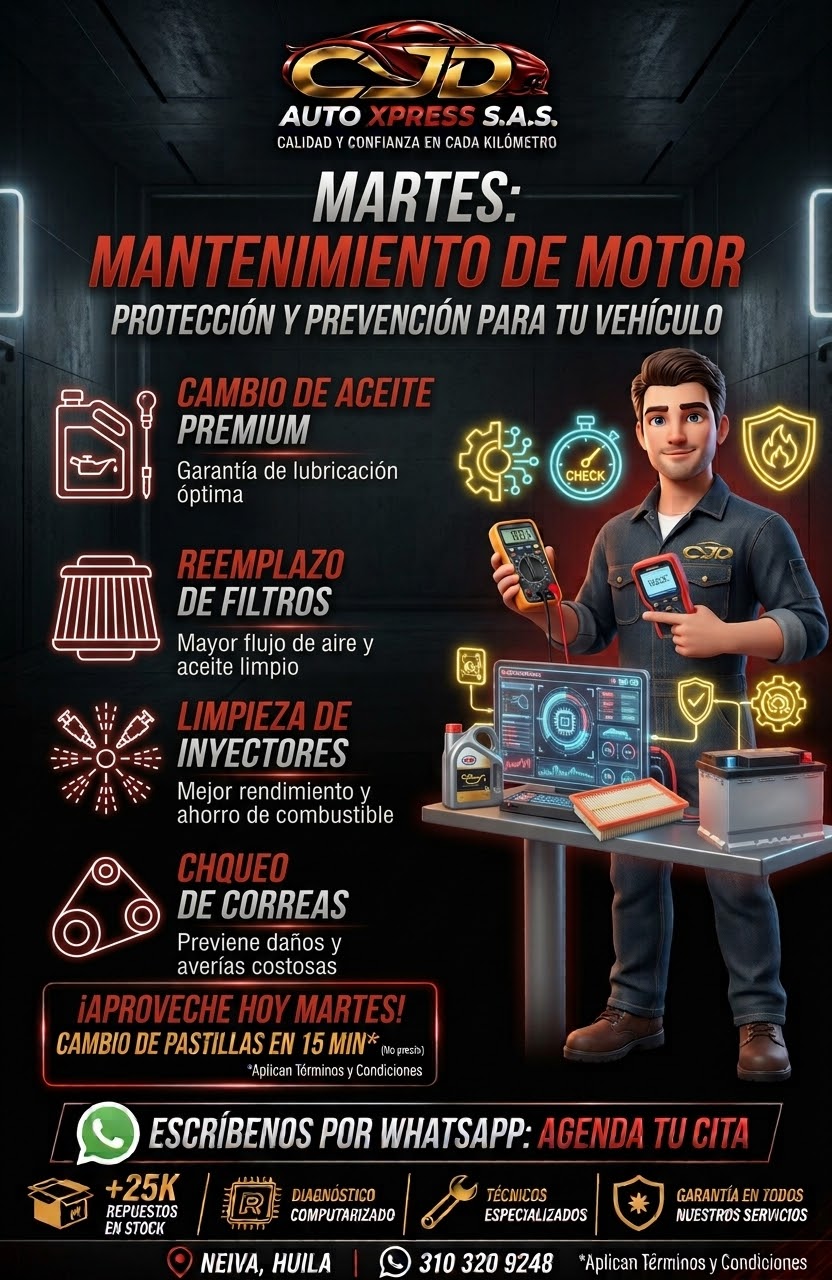 Mantenimiento de motor · Martes